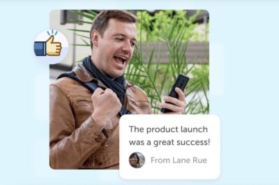 Guy receiving a congratulatory text