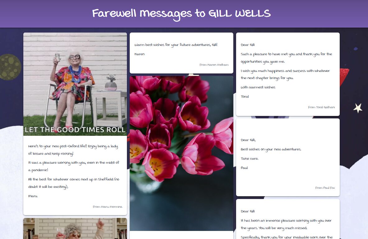 Kudoboard Farewell card