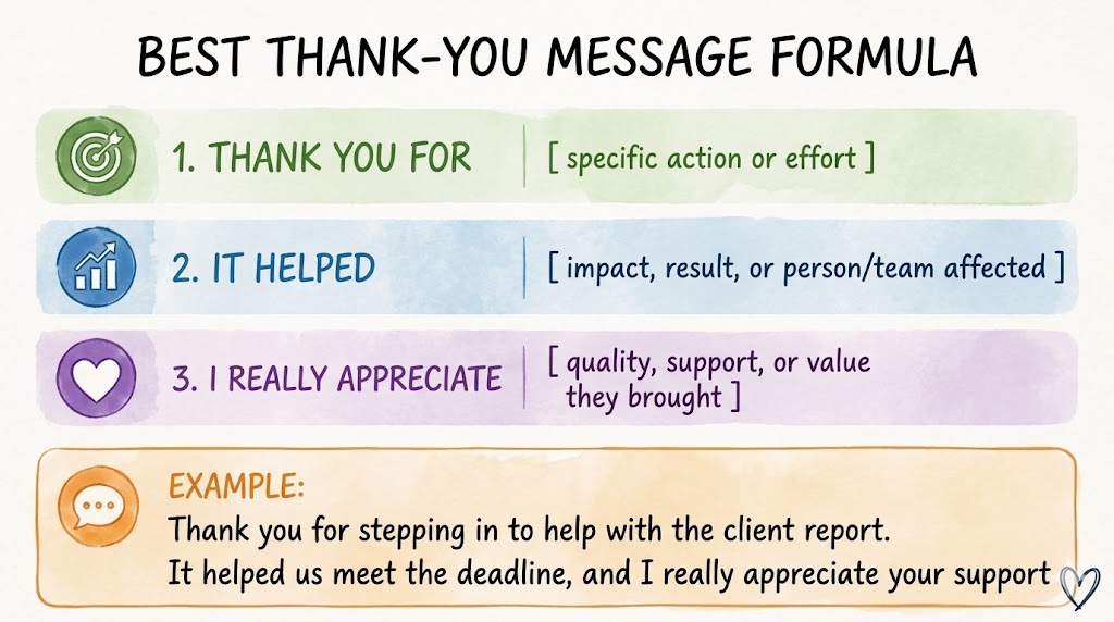 Thank you message formula