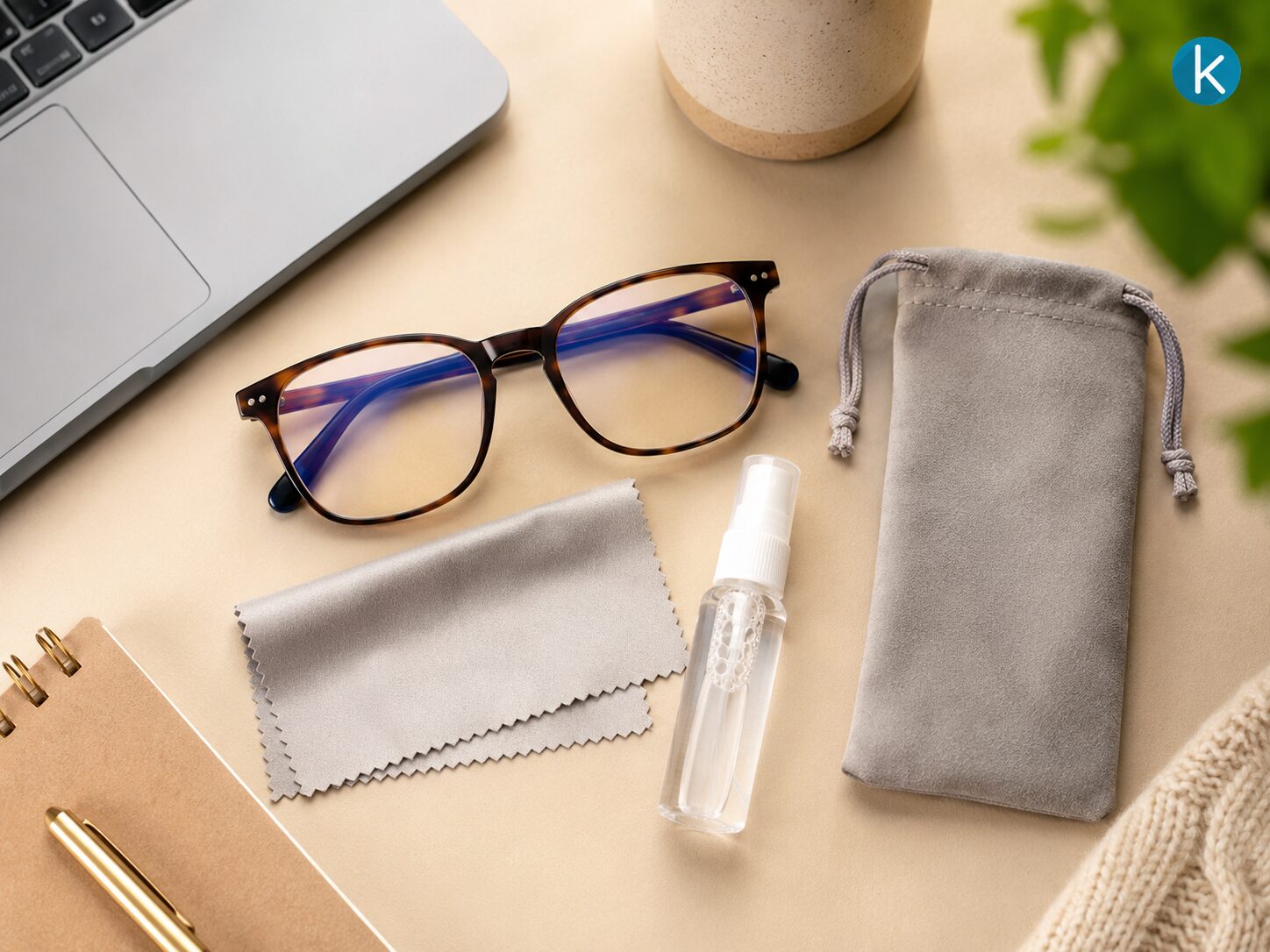 Blue light glasses or screen-care kits