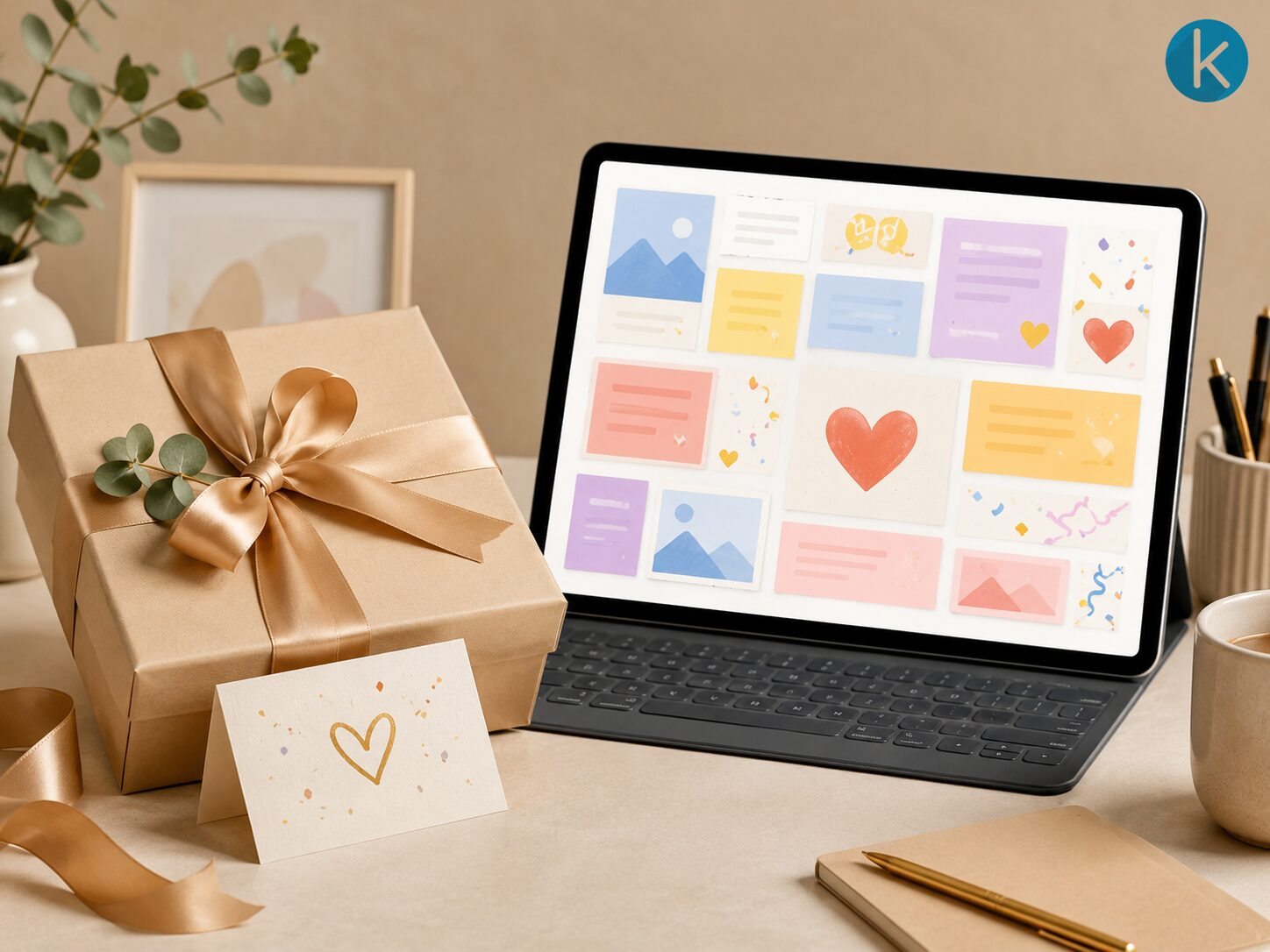 Group appreciation board with physical gift