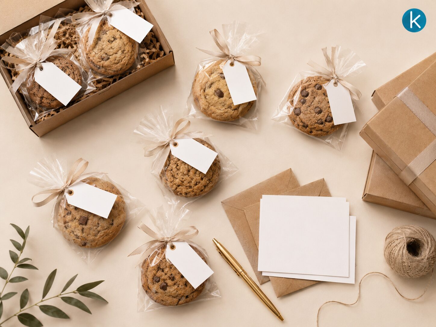 Individually wrapped cookies with notes