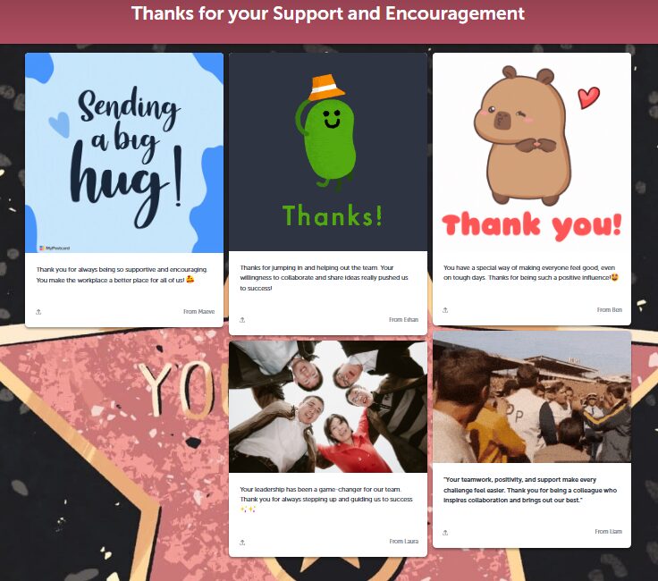 Support and engagement wishes