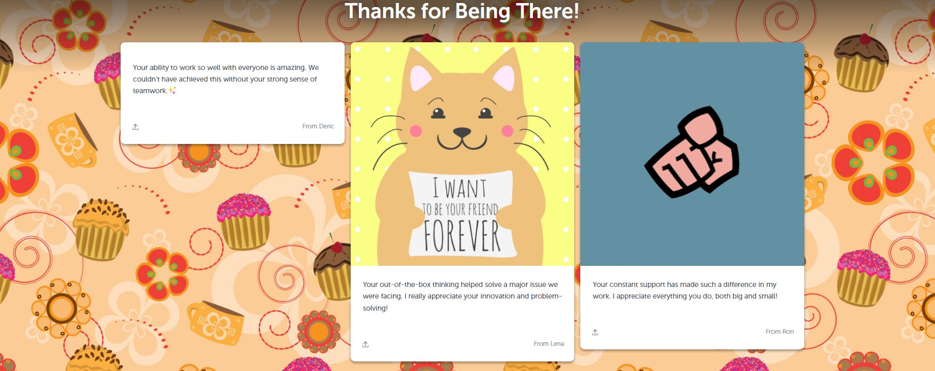 Thanks for being there messages